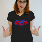 Ladies Spidermon V Neck Tee