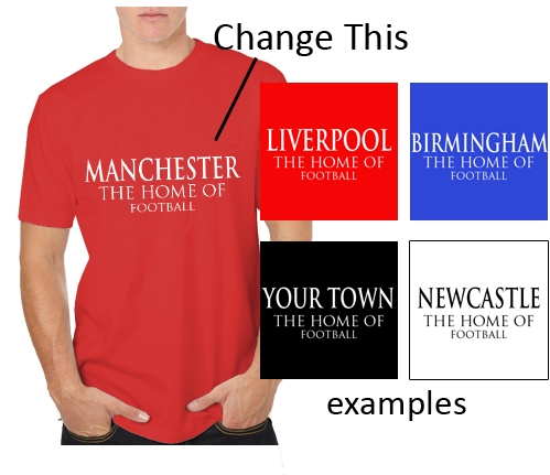 Personalised home of football tee
