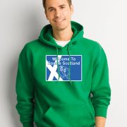 Welcome To Bonnie Scotland road sign Hoodie